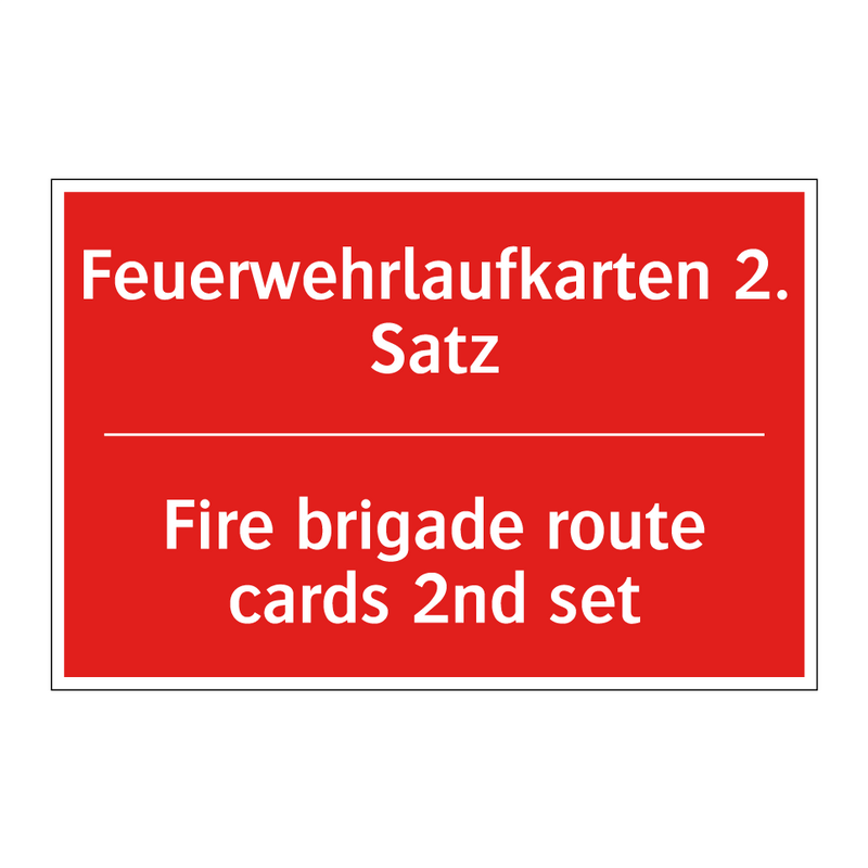 Feuerwehrlaufkarten 2. Satz - Fire brigade route cards 2nd set/.../