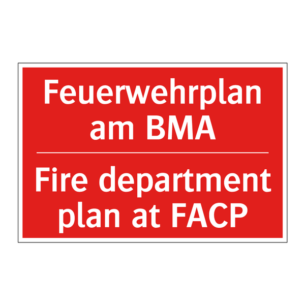 Feuerwehrplan am BMA - Fire department plan at FACP