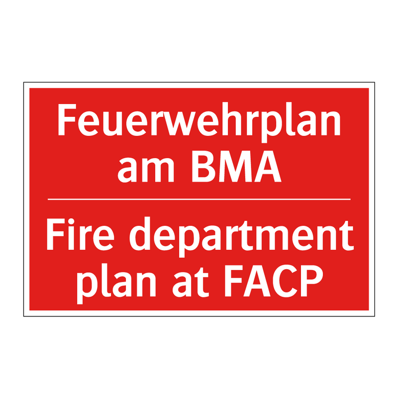 Feuerwehrplan am BMA - Fire department plan at FACP