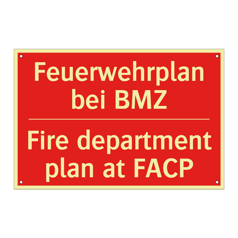 Feuerwehrplan bei BMZ - Fire department plan at FACP