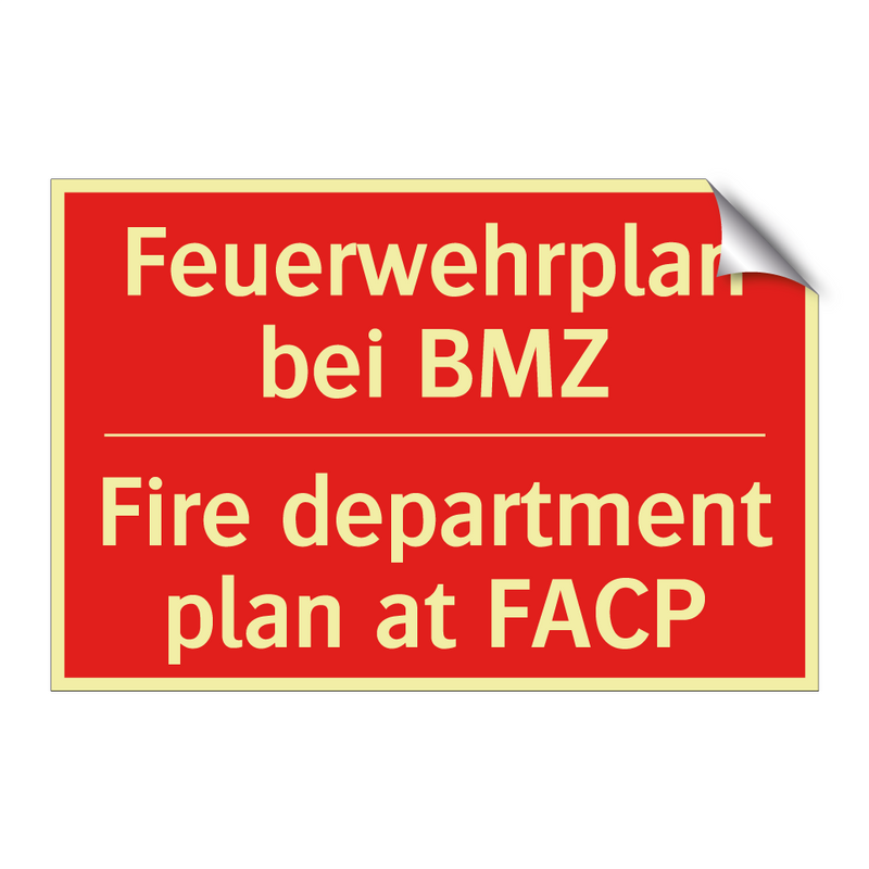 Feuerwehrplan bei BMZ - Fire department plan at FACP