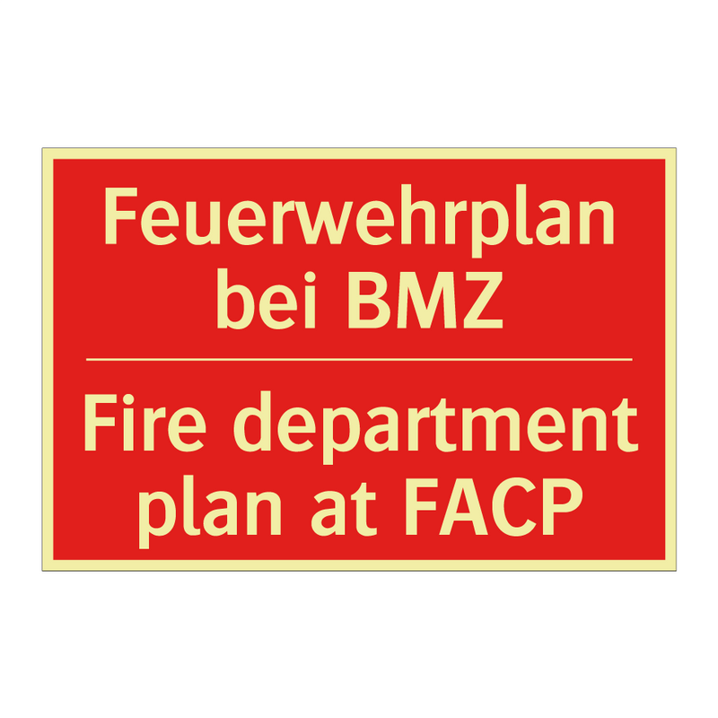 Feuerwehrplan bei BMZ - Fire department plan at FACP