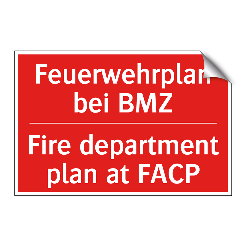 Feuerwehrplan bei BMZ - Fire department plan at FACP