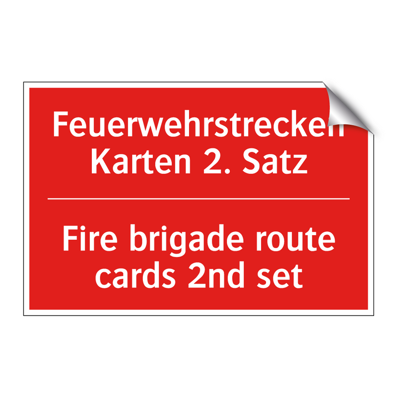 Feuerwehrstrecken Karten 2. Satz/.../ - Fire brigade route cards 2nd set/.../