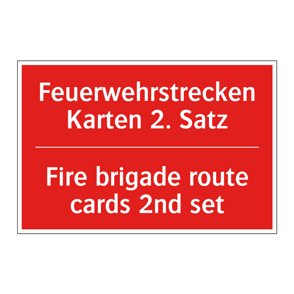 Feuerwehrstrecken Karten 2. Satz/.../ - Fire brigade route cards 2nd set/.../