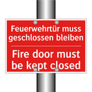 Feuerwehrtür muss geschlossen /.../ - Fire door must be kept closed