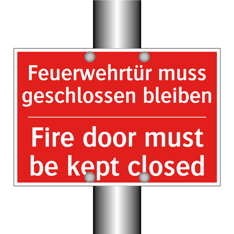 Feuerwehrtür muss geschlossen /.../ - Fire door must be kept closed