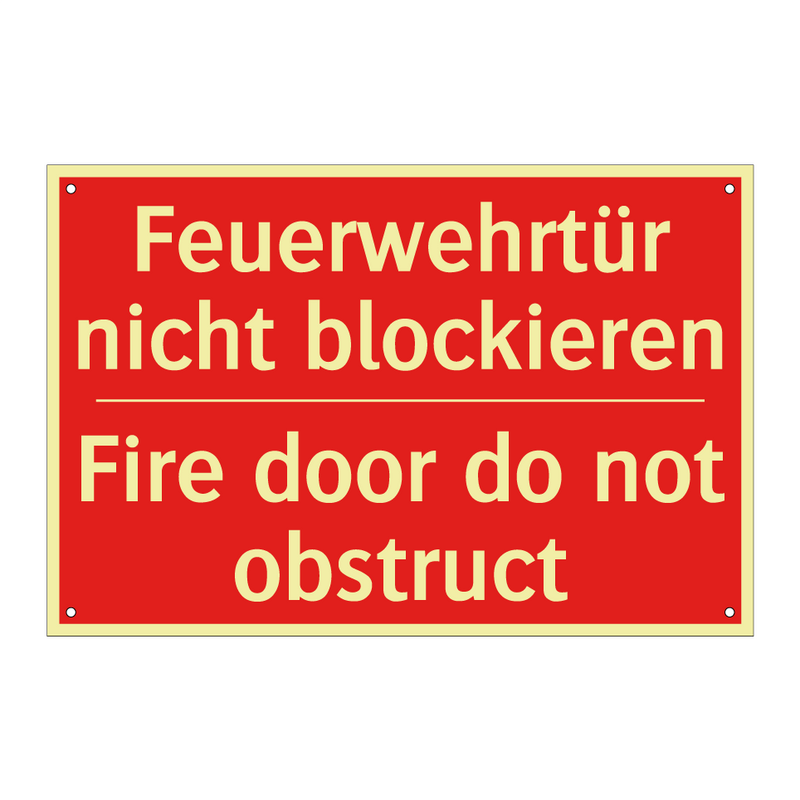 Feuerwehrtür nicht blockieren - Fire door do not obstruct