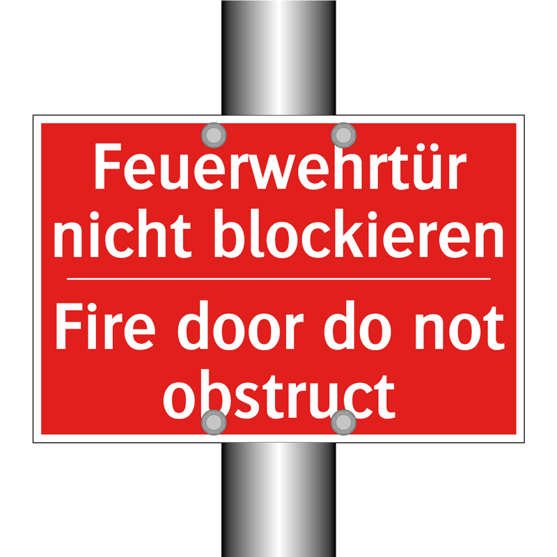 Feuerwehrtür nicht blockieren - Fire door do not obstruct