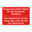 Feuerwehrzufahrt fläche für die /.../ - Fire department access Keep area /.../