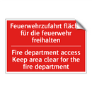 Feuerwehrzufahrt fläche für die /.../ - Fire department access Keep area /.../
