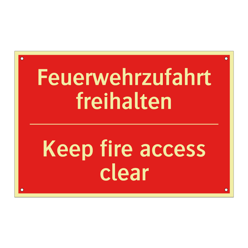 Feuerwehrzufahrt freihalten - Keep fire access clear