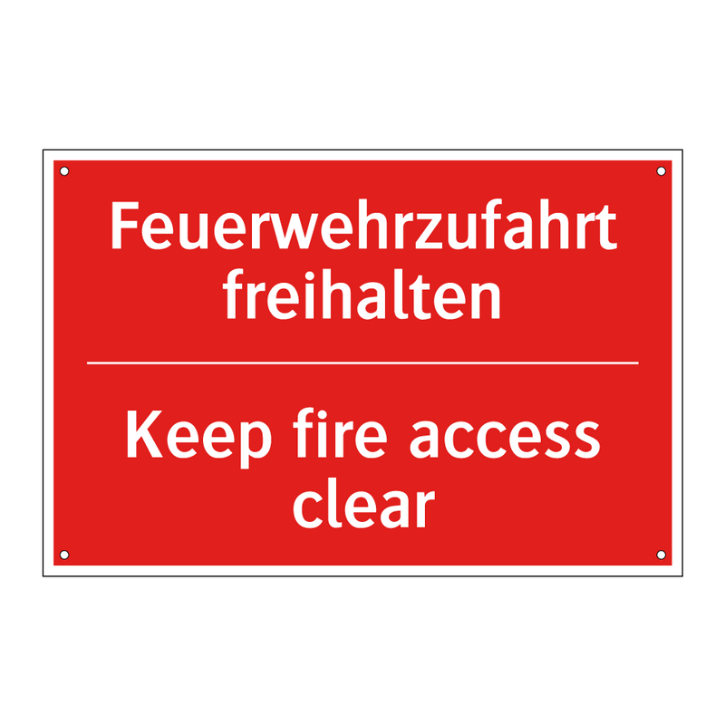 Feuerwehrzufahrt freihalten - Keep fire access clear