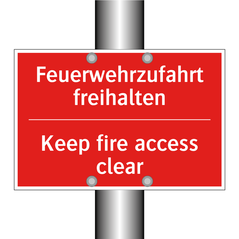 Feuerwehrzufahrt freihalten - Keep fire access clear