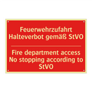 Feuerwehrzufahrt Halteverbot gemäß /.../ - Fire department access No stopping /.../