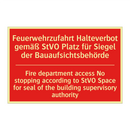 Feuerwehrzufahrt Halteverbot gemäß /.../ - Fire department access No stopping /.../
