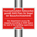 Feuerwehrzufahrt Halteverbot gemäß /.../ - Fire department access No stopping /.../
