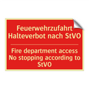 Feuerwehrzufahrt Halteverbot nach /.../ - Fire department access No stopping /.../
