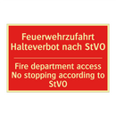 Feuerwehrzufahrt Halteverbot nach /.../ - Fire department access No stopping /.../
