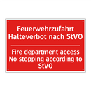 Feuerwehrzufahrt Halteverbot nach /.../ - Fire department access No stopping /.../