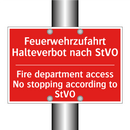 Feuerwehrzufahrt Halteverbot nach /.../ - Fire department access No stopping /.../