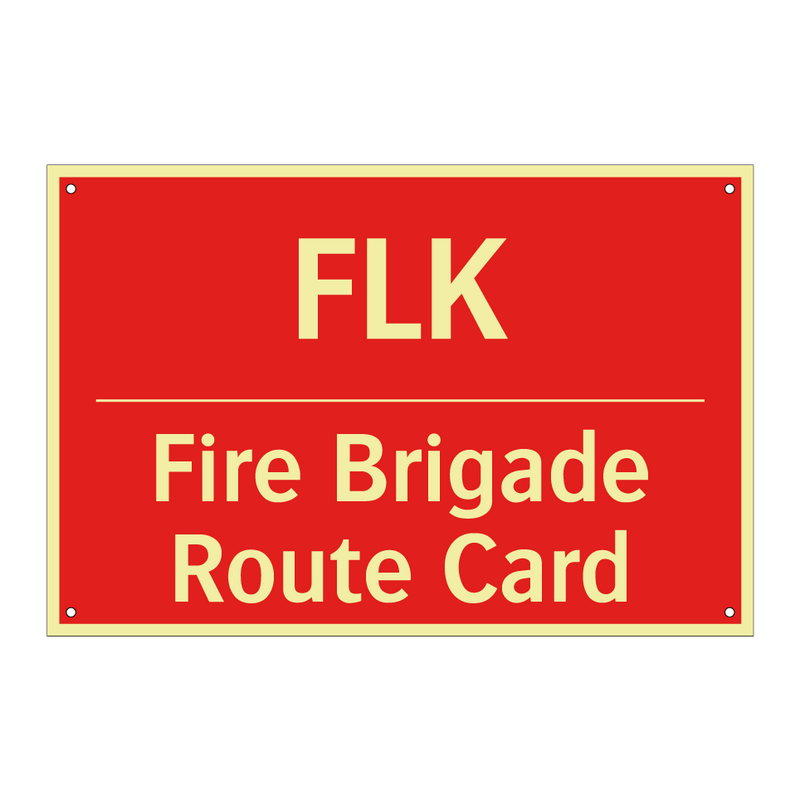 FLK - Fire Brigade Route Card