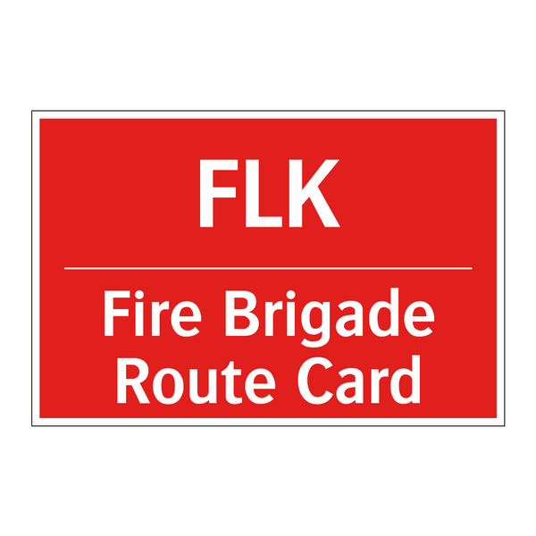 FLK - Fire Brigade Route Card