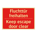 Fluchttür freihalten - Keep escape door clear