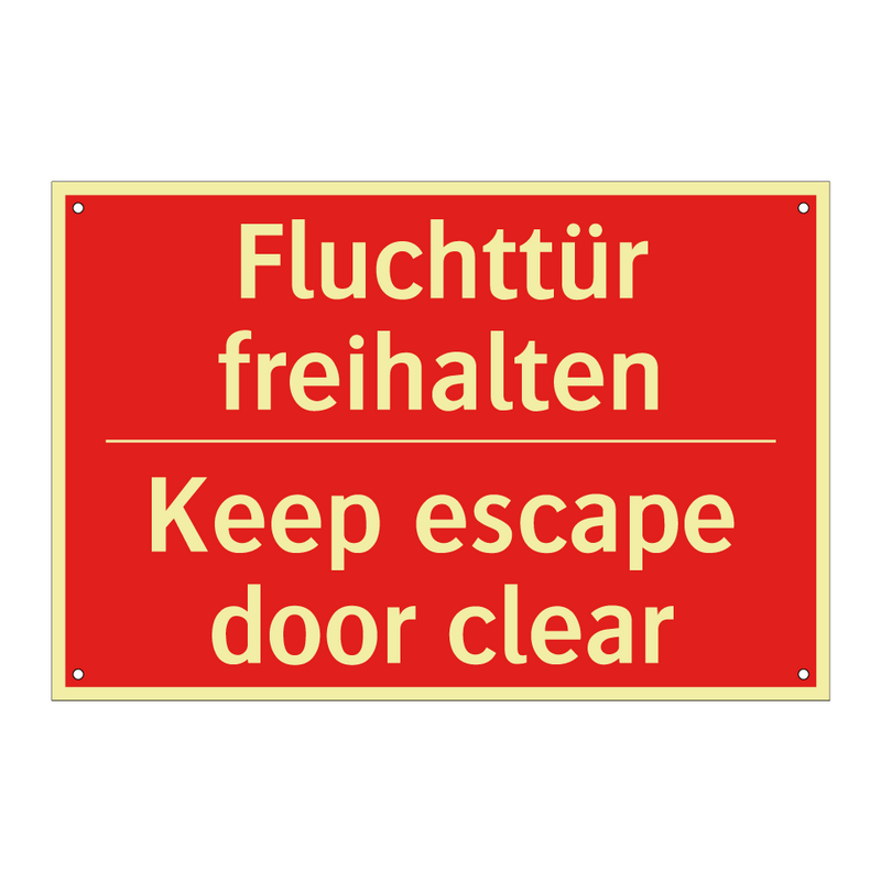 Fluchttür freihalten - Keep escape door clear