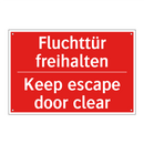 Fluchttür freihalten - Keep escape door clear