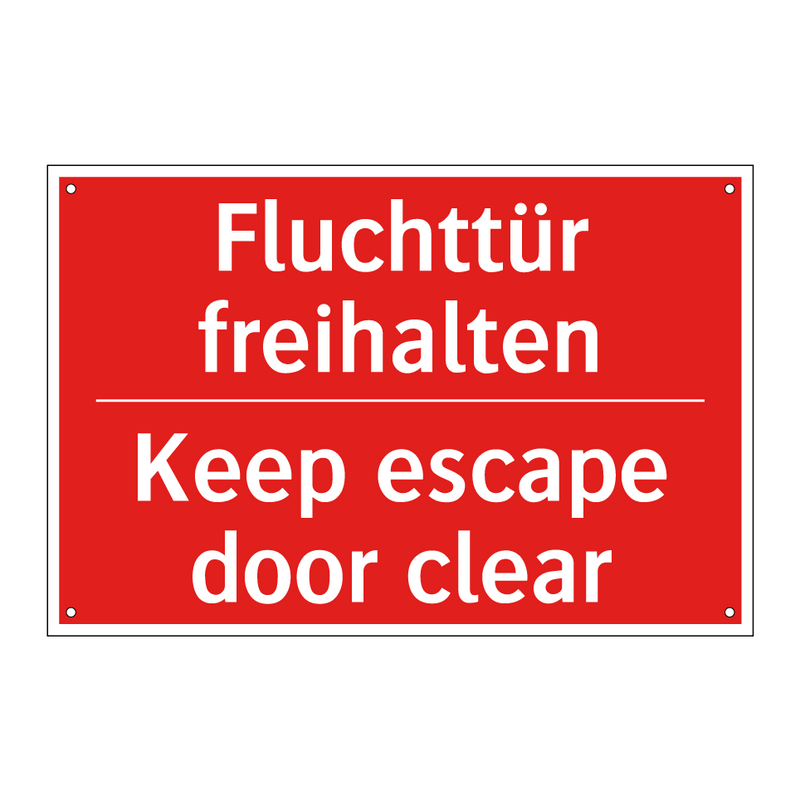Fluchttür freihalten - Keep escape door clear