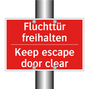 Fluchttür freihalten - Keep escape door clear