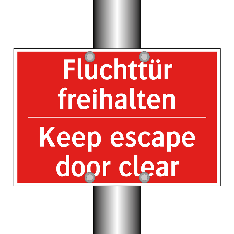Fluchttür freihalten - Keep escape door clear
