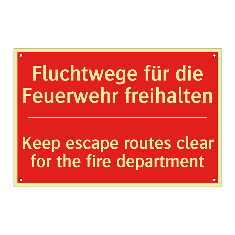 Fluchtwege für die Feuerwehr freihalten/.../ - Keep escape routes clear for the /.../