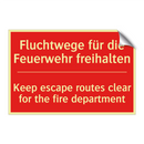 Fluchtwege für die Feuerwehr freihalten/.../ - Keep escape routes clear for the /.../
