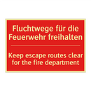 Fluchtwege für die Feuerwehr freihalten/.../ - Keep escape routes clear for the /.../