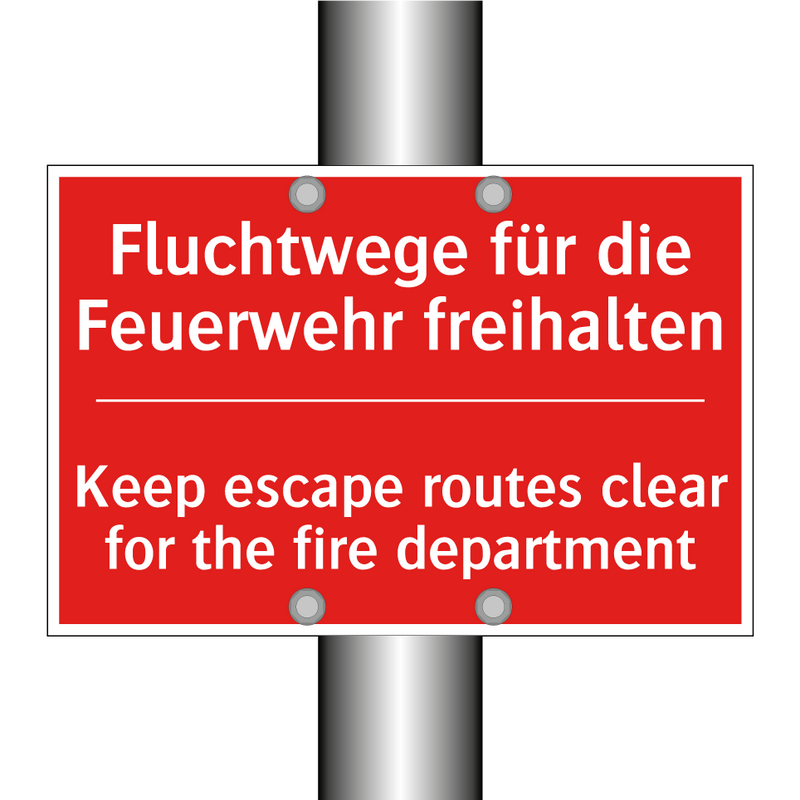 Fluchtwege für die Feuerwehr freihalten/.../ - Keep escape routes clear for the /.../