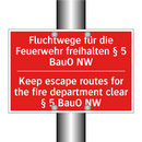 Fluchtwege für die Feuerwehr freihalten /.../ - Keep escape routes for the fire /.../