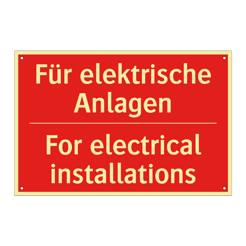 Für elektrische Anlagen - For electrical installations