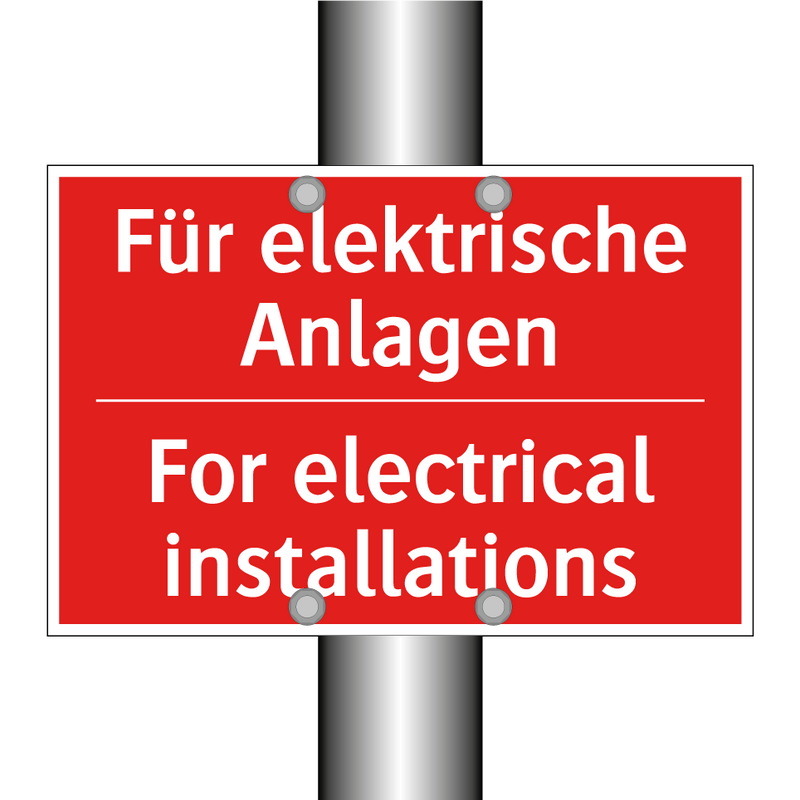 Für elektrische Anlagen - For electrical installations