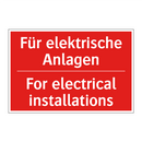 Für elektrische Anlagen - For electrical installations