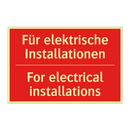 Für elektrische Installationen - For electrical installations