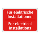 Für elektrische Installationen - For electrical installations