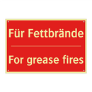 Für Fettbrände - For grease fires