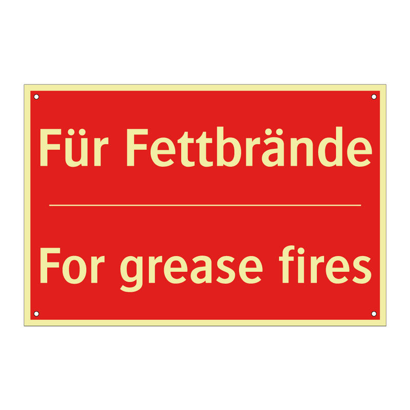 Für Fettbrände - For grease fires