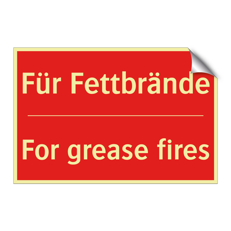 Für Fettbrände - For grease fires