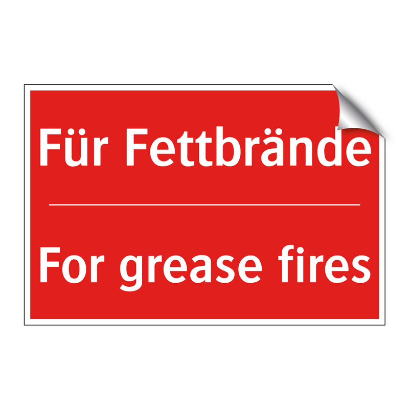 Für Fettbrände - For grease fires