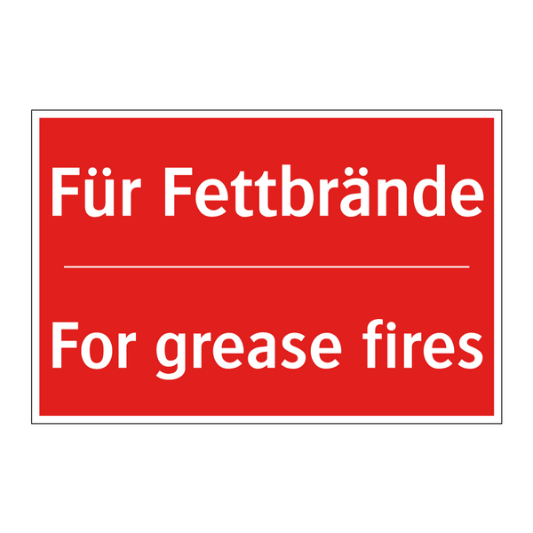 Für Fettbrände - For grease fires