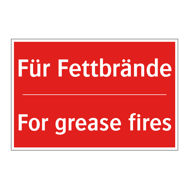 Für Fettbrände - For grease fires