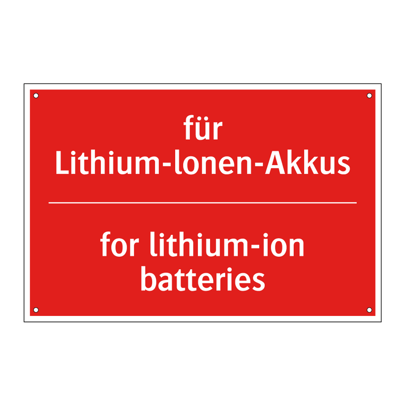 für Lithium-lonen-Akkus - for lithium-ion batteries